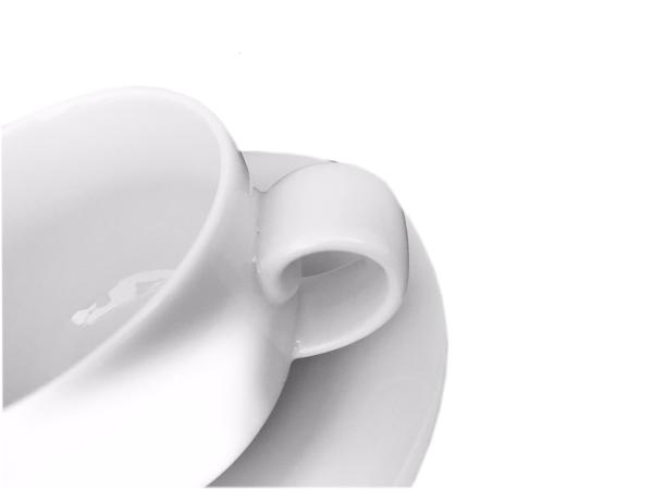 Kaffeetassen / Teetassen Porzellan weiß mit Untertasse, 2 Stück - Fontignac